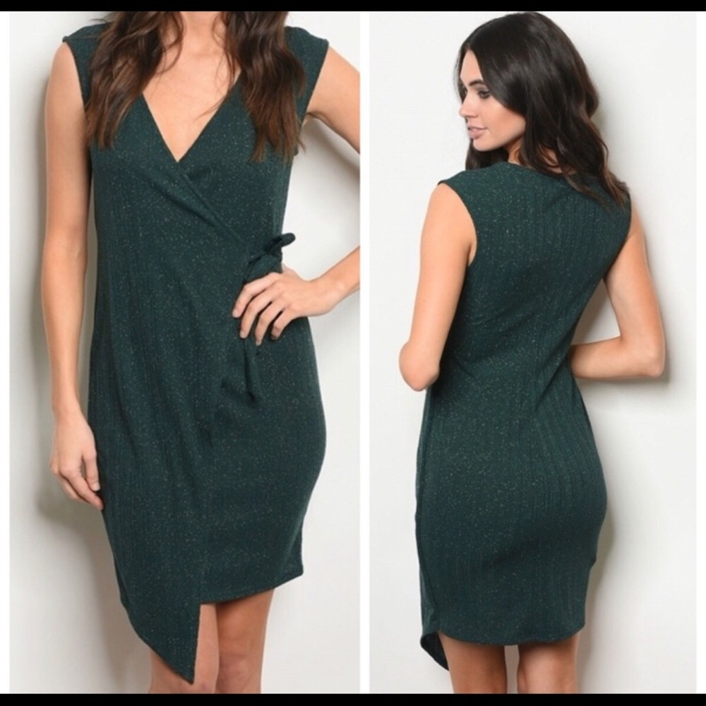 💥HP💥 PAPERMOON Faux Wrap Glitter Dress